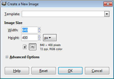 GIMP - Create New image