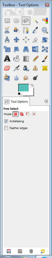 GIMP - Toolbox tool options free form select