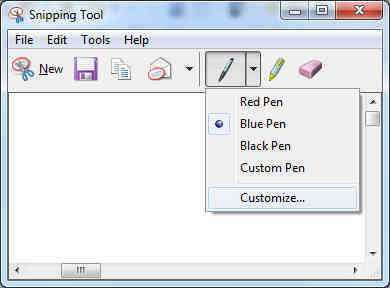 Snipping Tool pen color.
