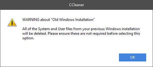 Ccleaner - Warning Message
